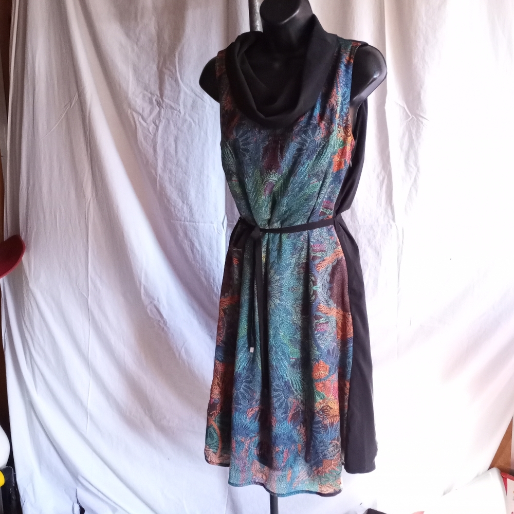 NWOT - SKUNKFUNK Floral Midi Dress w/Apron Back
